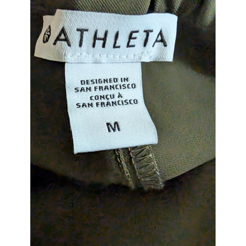Athleta Womens Olive Green Wide‎ Leg Snap Button Side Pants 767531-03 Size M - Picture 8 of 11